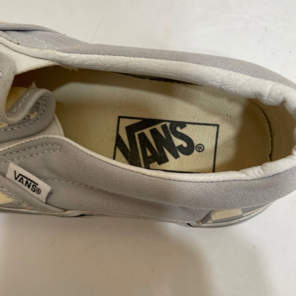 VANS SLIP ON SNEAKERS IN GRAY AND WHITE CHECKERBOARD - Picture 6 of 7